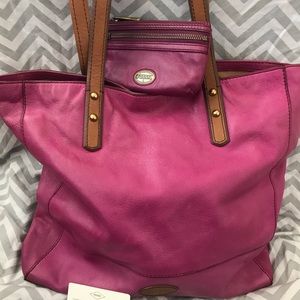 Fossil bundle of leather handbag and wallet